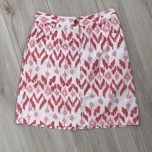 J. McLaughlin Mini Skirt White & Pink Size 0